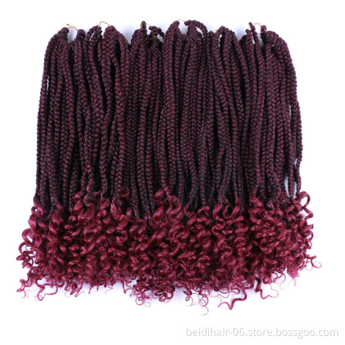 Box Braids Goddess Braiding Hair with Curly Ends 3S Synthetic Hair Braided Extension 18inch 24inch